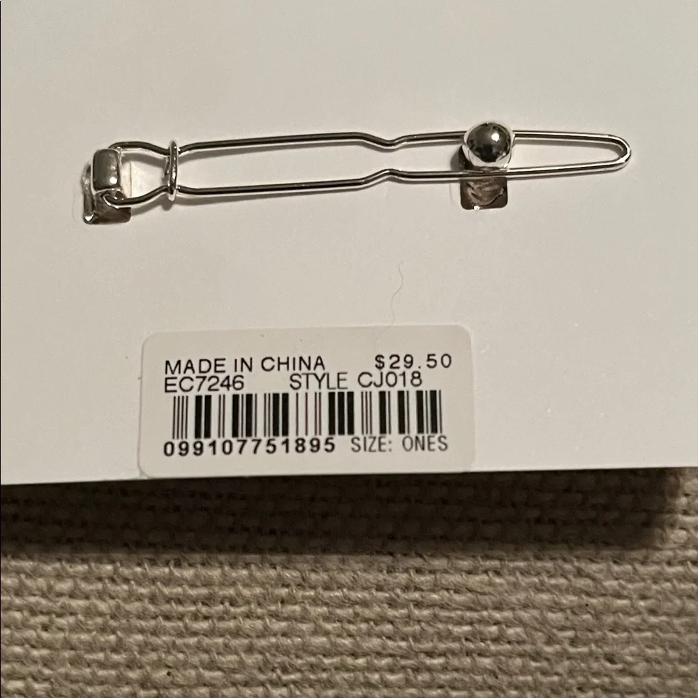 J. Crew Gold/Silver Set of Two Metal Oval Hair Clips/NWT - Picture 5 of 10